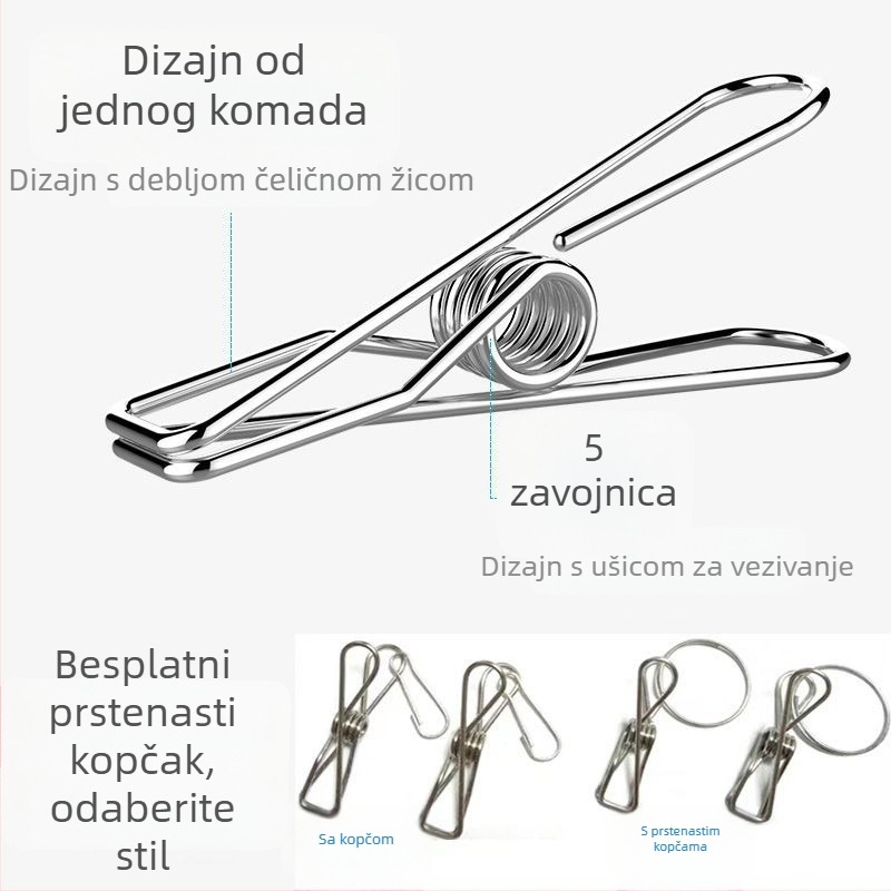 Kuke za sušenje od nehrđajućeg čelika, set od 4 komada, model 11, nije sklopivo, moderan minimalistički stil