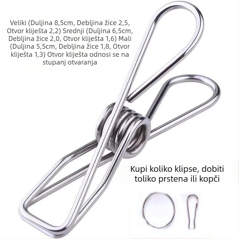 Kuke za sušenje od nehrđajućeg čelika, set od 4 komada, model 11, nije sklopivo, moderan minimalistički stil