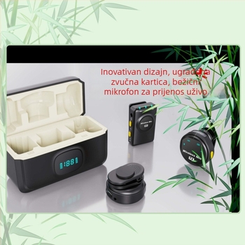 J8 kamera verzija — Žični Lavalier mikrofon za prijenos uživo uz audio sučelje (Praćenje u stvarnom vremenu, Dvosmjerni zvuk, 20 Hz–20 kHz, SNR ≥70 dB, Ugrađena baterija 800–1000 mAh)
