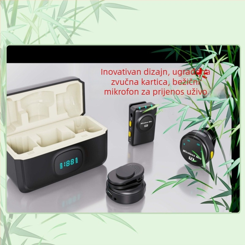 J8 kamera verzija — Žični Lavalier mikrofon za prijenos uživo uz audio sučelje (Praćenje u stvarnom vremenu, Dvosmjerni zvuk, 20 Hz–20 kHz, SNR ≥70 dB, Ugrađena baterija 800–1000 mAh)