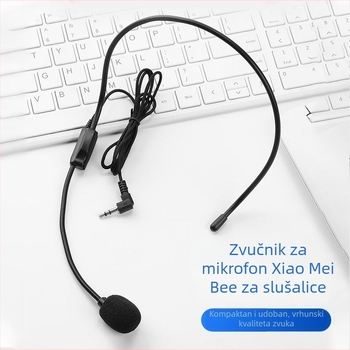 Zvučni mikrofon sa slušalicom i ugrađenim pojačivačem, kabelski turistički mikrofon za učionicu — ugrađena baterija, trajanje >12h, Bluetooth 1.1, SNR <60 dB