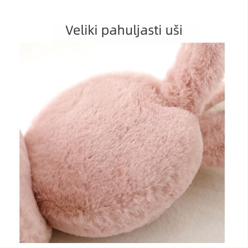 Dječje ušne zaštitnike s motivom zeca, sklopive, od akrila/lažne vune, topli i otporni na vjetar, za djevojčice, zimu i jesen