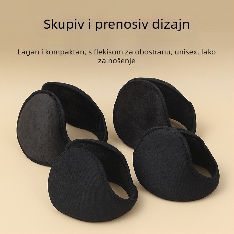 Zimske plišane zaštitne za uši, unisex, Back-Wearing stil, monokromni, održavaju toplinu pri trčanju i vožnji biciklom