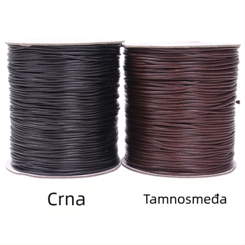 2.0/1.5 mm voskovani konac, ogrlica s privjeskom i lancem, crna