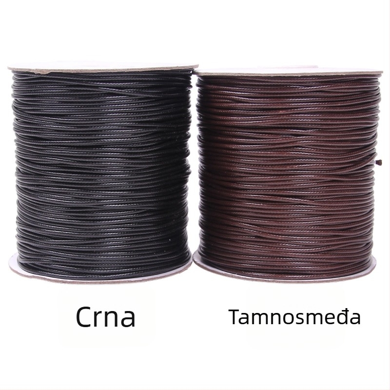 2.0/1.5 mm voskovani konac, ogrlica s privjeskom i lancem, crna