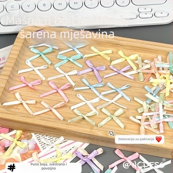 Perle za DIY ukrase: male mašnice, ručno izrađeni dodaci za pakiranje makaronima (Vrsta: Perle; Materijal: Drugo; Godina/Sezona: Proljeće 2025)
