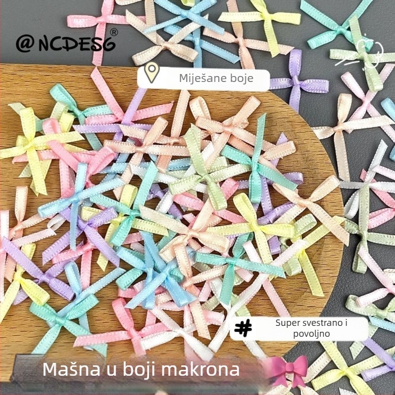 Perle za DIY ukrase: male mašnice, ručno izrađeni dodaci za pakiranje makaronima (Vrsta: Perle; Materijal: Drugo; Godina/Sezona: Proljeće 2025)
