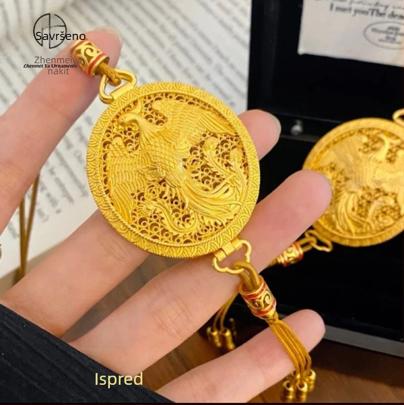 Nakit s privjeskom, feniks u letu, motiv životinja/Zodijak, kineski stil (Materijal: Bakar; Marka: Zhenmeiya; Oblik: Životinje/Zodijak; Obrada: Elektroplatiranje)