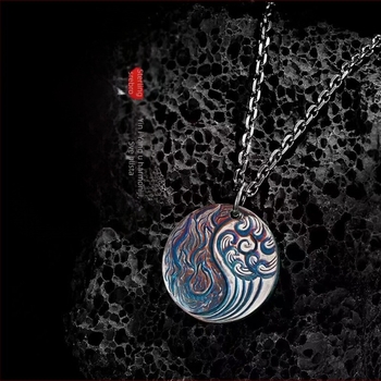 Ogrlica s geometrijskim privjeskom Yin Yang Bagua, tijelo od mesinga, privjesak od bakrovog legura, vintage distressed završna obrada, jednostavan lanac, unisex