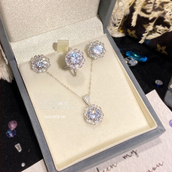 Geometrijski dizajn S925 srebrni lanac s cirkonom ugradnjom