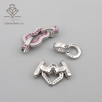 Kopča za nakit od srebra s inlejom, čistoća 925, Baifu Silver Jewelry