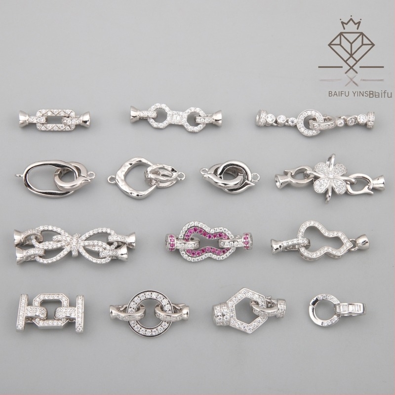 Kopča za nakit od srebra s inlejom, čistoća 925, Baifu Silver Jewelry