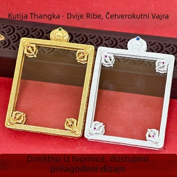 Mesing ogrlica s tibetanskim Thangka, dvostruki privjesak, elektroplakiranje, etno-retro stil, proljeće 2025