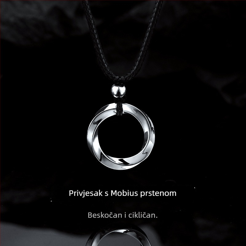 Muški lanac Mobius prsten od srebra 999