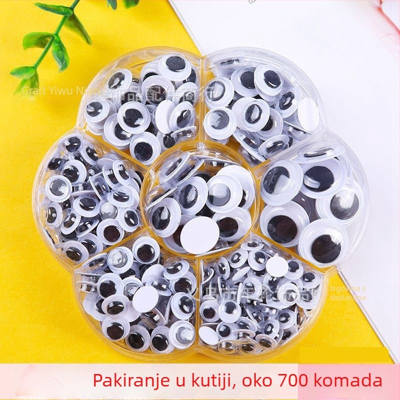 Pokretne oči naljepnice s ljepilom za lutke, oči od plastike/smole, elektroplatiranje, DIY dodaci