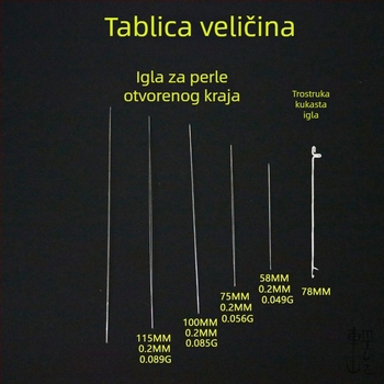 Izuzetno tanka igla za navlačenje perlica – za DIY narukvice, navlačenje perli s malim otvorom