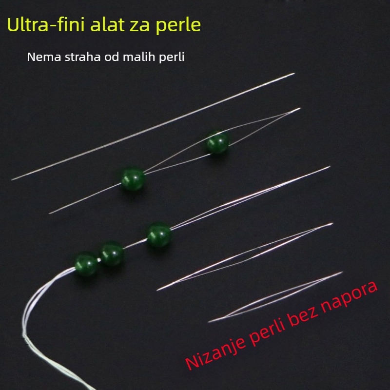 Izuzetno tanka igla za navlačenje perlica – za DIY narukvice, navlačenje perli s malim otvorom