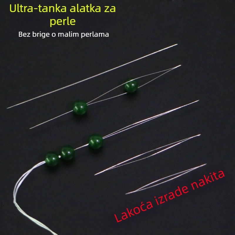 Izuzetno tanka igla za perle s otvorenim krajem — alat za ručnu izradu narukvica