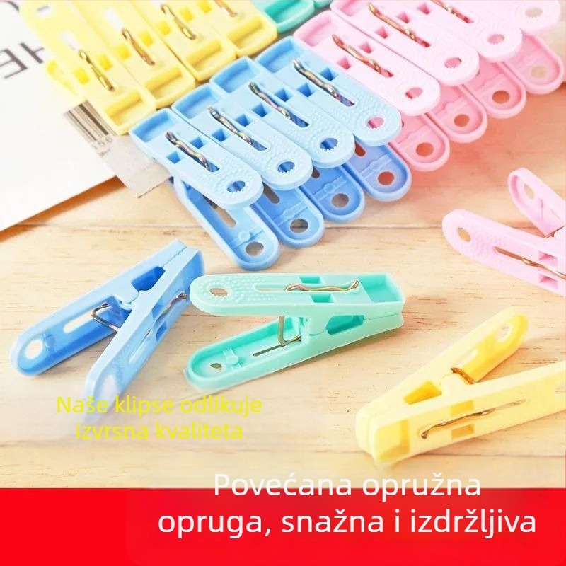 Kućni plastični klip za sušenje, besprijekornog dizajna, mali i izdržljivi klip za odjeću i ručnike, otporan na vjetar