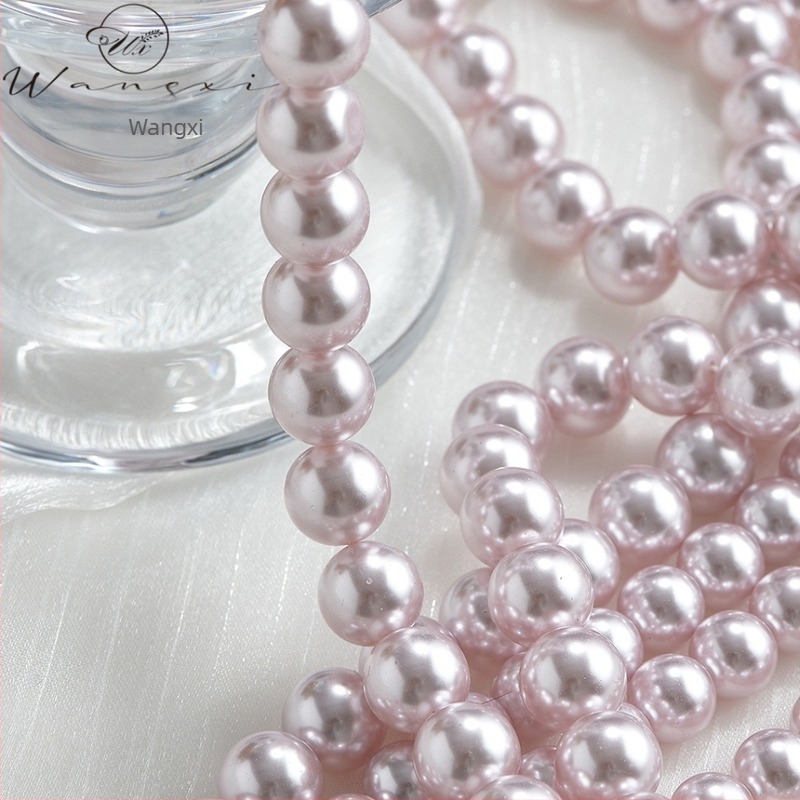 Shijia perle 3-12 mm svijetlo ružičaste okrugle perle, labave perle, poluproizvodi za DIY nakit