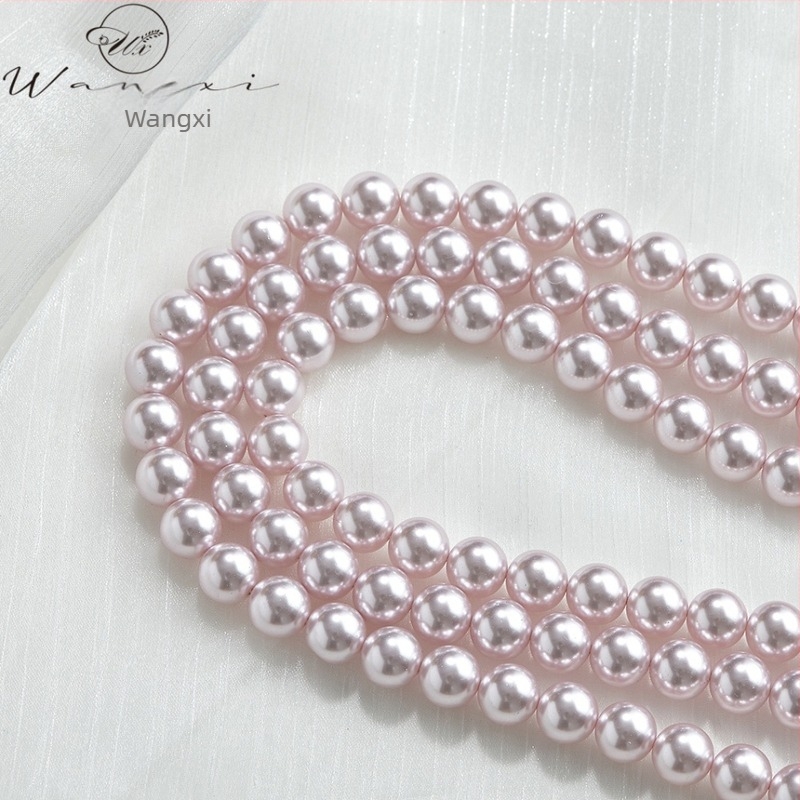 Shijia perle 3-12 mm svijetlo ružičaste okrugle perle, labave perle, poluproizvodi za DIY nakit