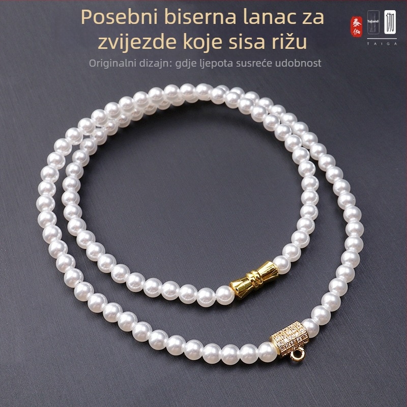 Ogrlica od umjetne perle, originalni dizajn, Unisex