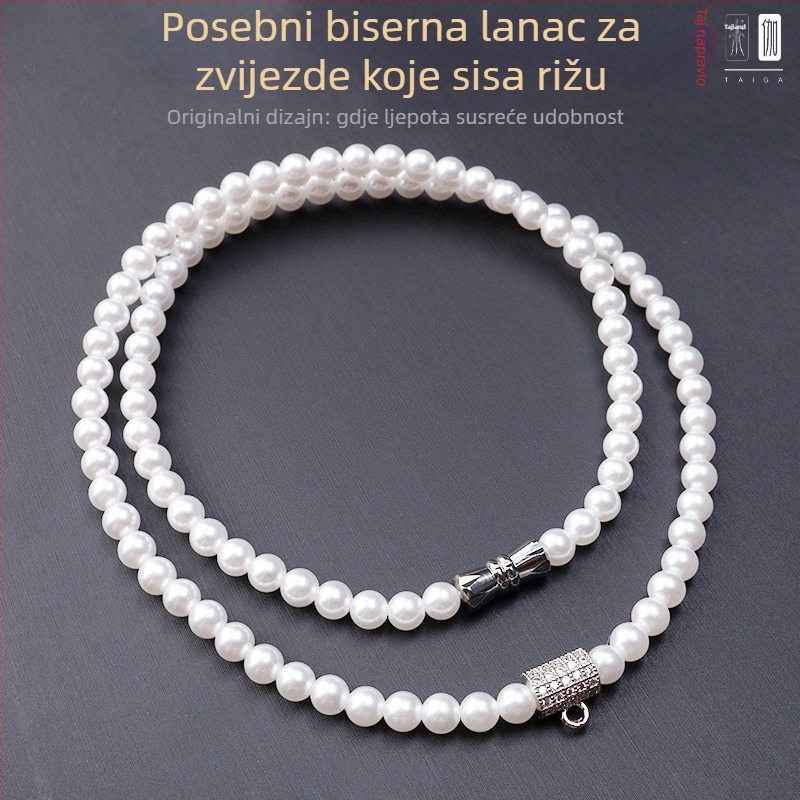 Ogrlica od umjetne perle, originalni dizajn, Unisex