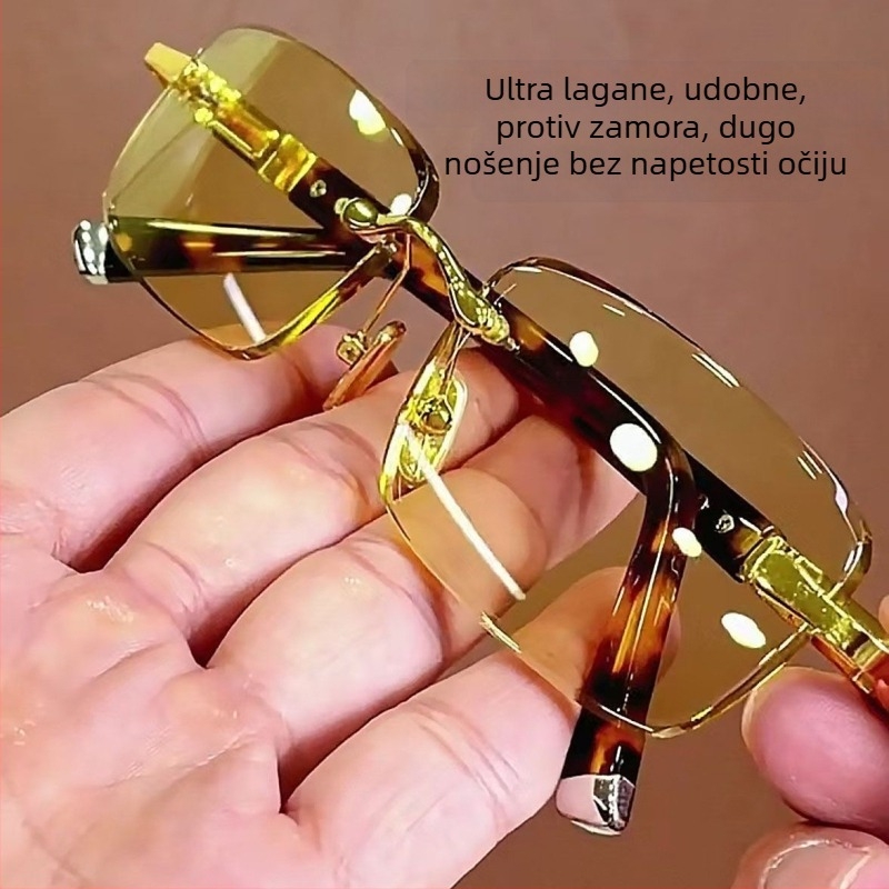 Naočale za čitanje bez okvira — ultra lagane, protiv umora očiju, zaštita očiju visoke rezolucije za srednju dob i stariju dob