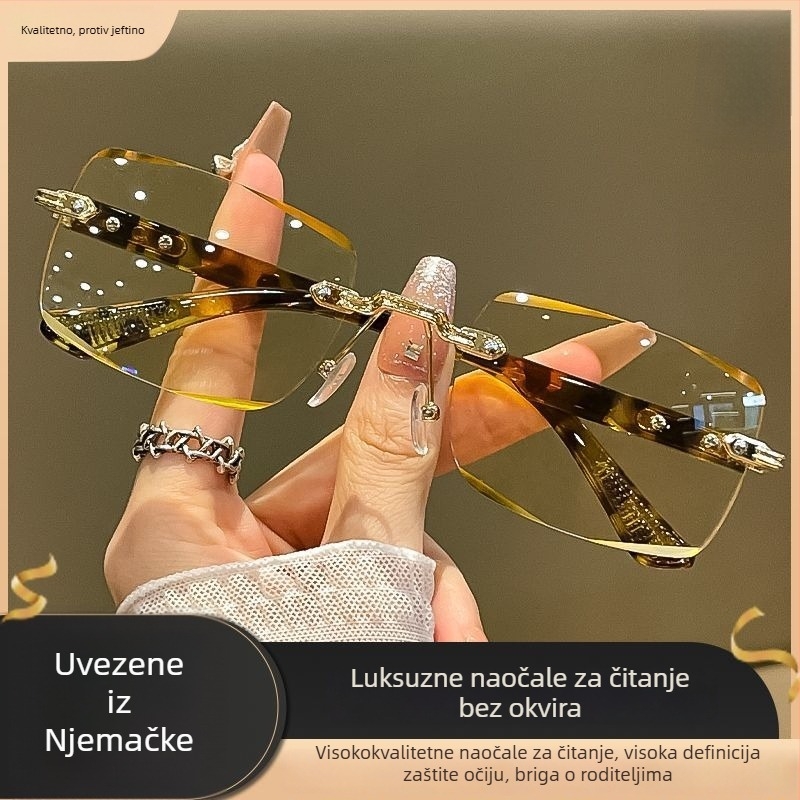 Naočale za čitanje bez okvira — ultra lagane, protiv umora očiju, zaštita očiju visoke rezolucije za srednju dob i stariju dob