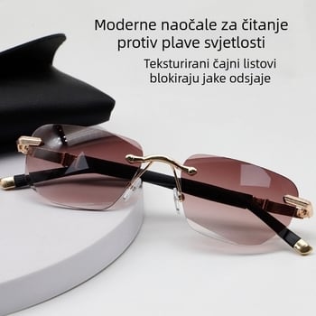 Naučale za čitanje bez okvira s zaštitom od plavog svjetla, višefunkcionalnim lećama i rubovima s dijamantnom rezom, za starije osobe