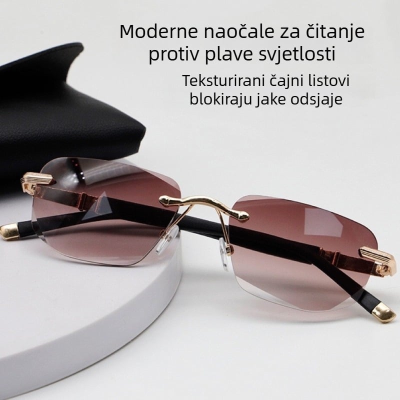 Naučale za čitanje bez okvira s zaštitom od plavog svjetla, višefunkcionalnim lećama i rubovima s dijamantnom rezom, za starije osobe