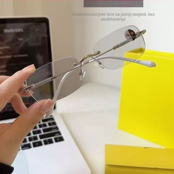 Naočale za čitanje bez okvira, fotochromatske leće, UV zaštita i zaštita od plavog svjetla