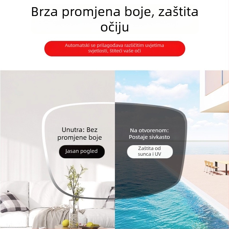 Naočale za čitanje bez okvira, fotochromatske leće, UV zaštita i zaštita od plavog svjetla