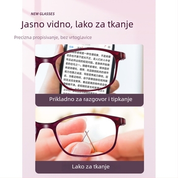 Fashion Lady bezokvirne kvadratne naočale za čitanje s lećama od smole, daleko i blizu vida