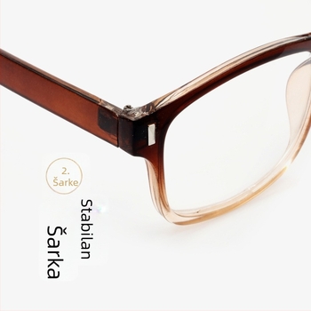 Naočale za čitanje s plastičnim okvirom, puni okvir, kvadratni dizajn, staklene leće, model 207.