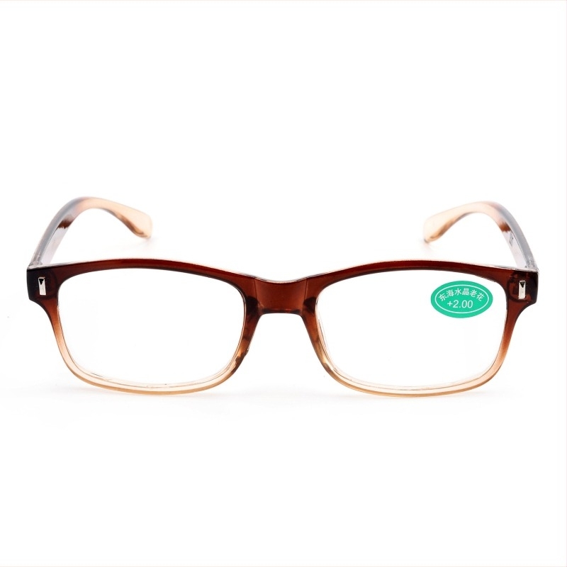 Naočale za čitanje s plastičnim okvirom, puni okvir, kvadratni dizajn, staklene leće, model 207.