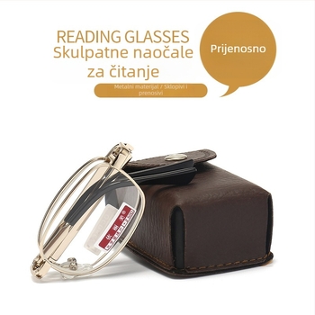Naočale za čitanje – sklopive, asferične staklene leće, metalni/TR okvir, puni okvir