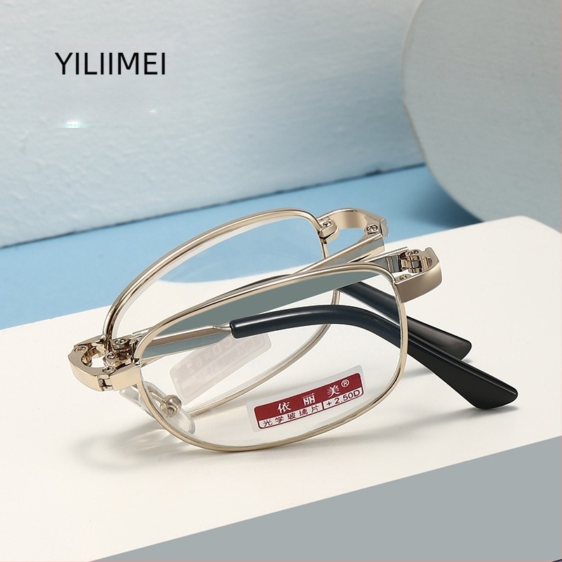 Naočale za čitanje – sklopive, asferične staklene leće, metalni/TR okvir, puni okvir