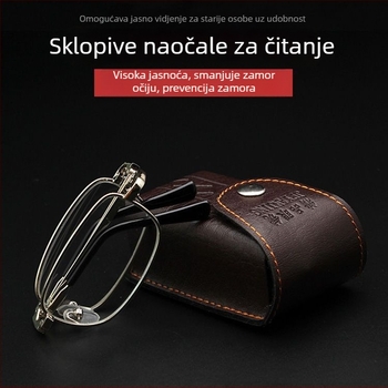 Naočale za čitanje s metalnim okvirom, staklene leće, puni okvir, za starije osobe s kvadratnim oblikom lica