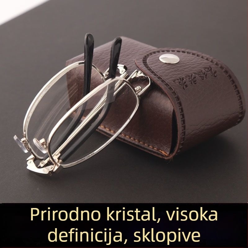 Naočale za čitanje s metalnim okvirom, staklene leće, puni okvir, za starije osobe s kvadratnim oblikom lica