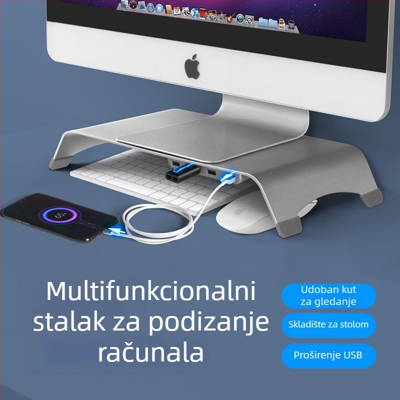 Libor aluminijska legura stolni podizač za laptop i monitor, kompatibilan s YZ62, težina 1250 g