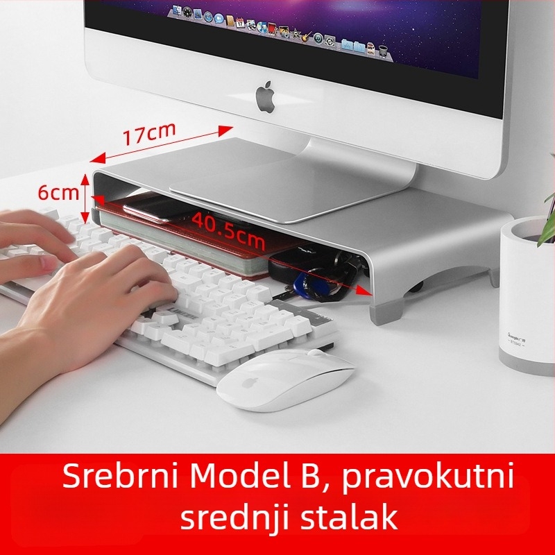 Libor aluminijska legura stolni podizač za laptop i monitor, kompatibilan s YZ62, težina 1250 g