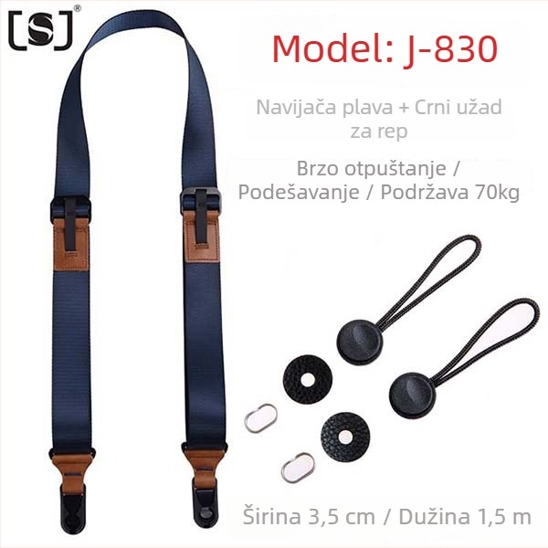 Remen za kameru J-8 serija za DSLR i bez ogledala kamere, brzo oslobađanje, brza ugradnja i precizno podešavanje
