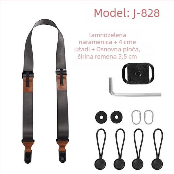 Remen za kameru J-8 serija za DSLR i bez ogledala kamere, brzo oslobađanje, brza ugradnja i precizno podešavanje