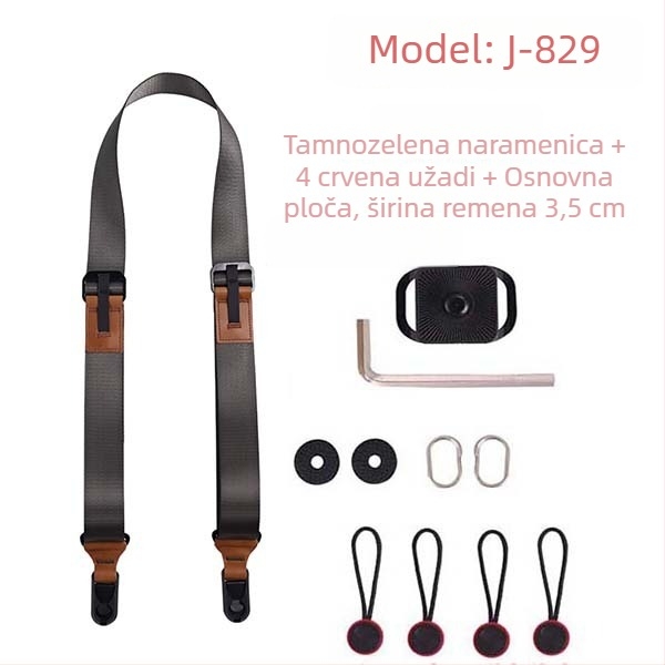 Remen za kameru J-8 serija za DSLR i bez ogledala kamere, brzo oslobađanje, brza ugradnja i precizno podešavanje