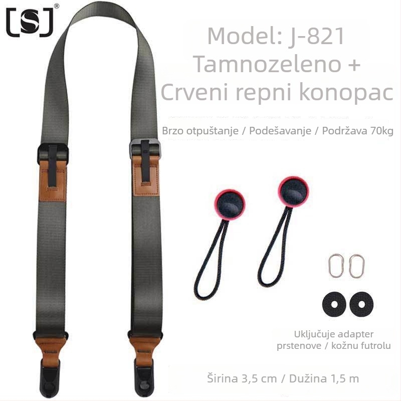 Remen za kameru J-8 serija za DSLR i bez ogledala kamere, brzo oslobađanje, brza ugradnja i precizno podešavanje