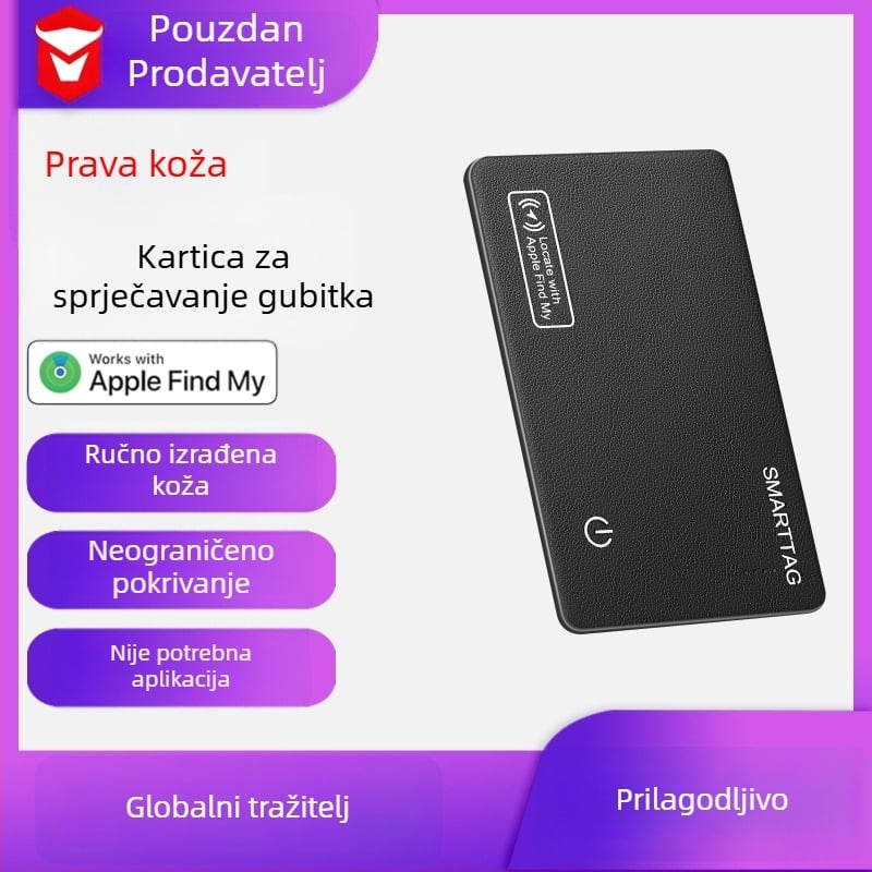Airtag lokator za kartice – PVC kućište, Model Fdk001, Baterija 180mAh, Težina 18 g, Kompatibilno s iOS