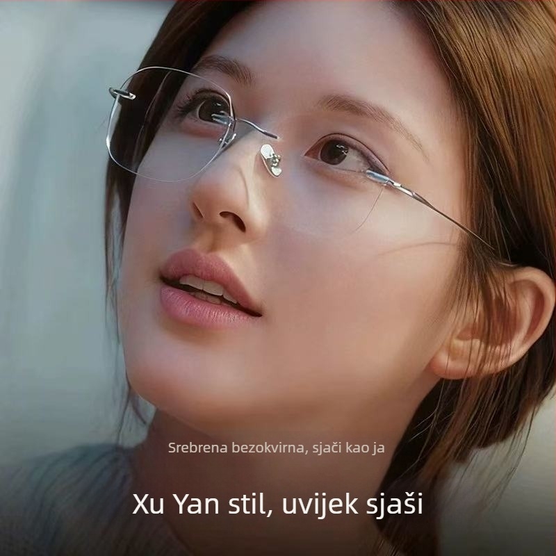 Ženske dioptrijske naočale s metalnim okvirom, leće s premazom, debljina leće 1.0 mm, podesivi okvir (Model 6215)