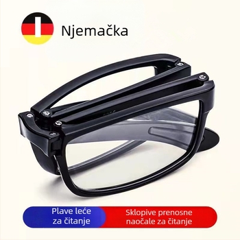 Naočale za čitanje — kvadratne, s punim okvirom, leće od smole, okvir TR90 (za starije osobe)