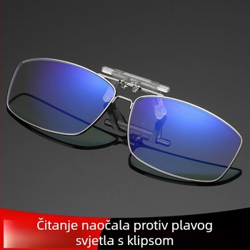 Klip-on naočale za čitanje za muškarce i žene, s preklopnim mehanizmom, ultra lagane, protiv plavog svjetla, za presbiopiju i miopiju, zaštita očiju